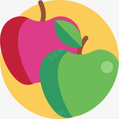 苹果营养8扁平图标图标
