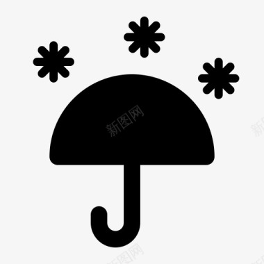 雨伞季节雪图标图标