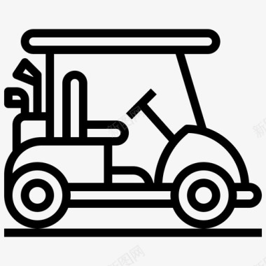 高尔夫球车驱动器运动和比赛图标图标