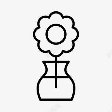 花瓶装饰花卉图标图标