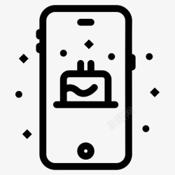 手机蛋糕叔叔图标生日蛋糕手机图标高清图片
