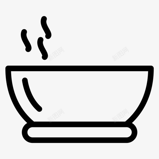 碗食物米饭图标svg_新图网 https://ixintu.com 米饭 粗体 线条 食物