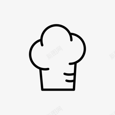 厨师帽玩具咖啡馆和食物图标图标