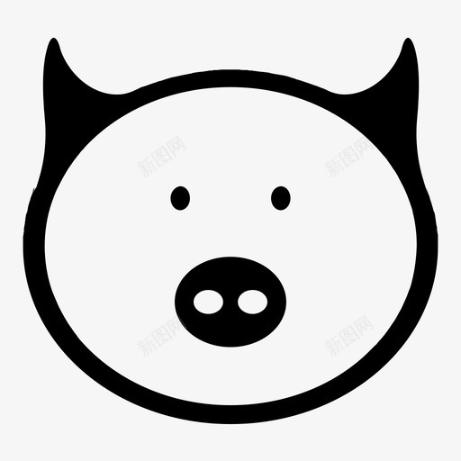 猪动物培根图标svg_新图网 https://ixintu.com 动物 培根 粉红 鼻涕