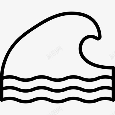 波浪海滩海豚图标图标