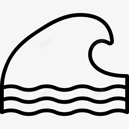 波浪海滩海豚图标svg_新图网 https://ixintu.com 波浪 海滩 海豚 牵引 背鳍