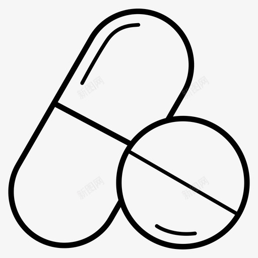 药品药丸医疗线图标svg_新图网 https://ixintu.com 医疗线图标 药丸 药品