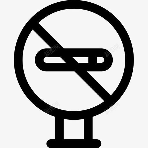 禁止吸烟信号和禁令3线性图标svg_新图网 https://ixintu.com 信号 吸烟 禁令 禁止 线性