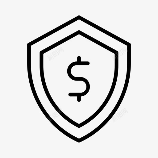 盾牌美元货币图标svg_新图网 https://ixintu.com 保护 保险箱 盾牌 美元 货币 金融