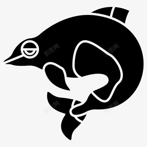 海豚动物哺乳动物图标svg_新图网 https://ixintu.com 动物 哺乳动物 水生2字形 海洋 海豚 野生动物