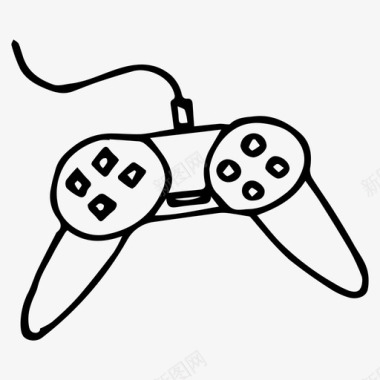 游戏机涂鸦游戏操纵杆图标图标