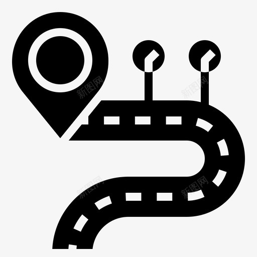 封路公路小径图标svg_新图网 https://ixintu.com 公路 地图铭文 封路 小径 运输