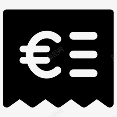 欧元账单支票图标图标