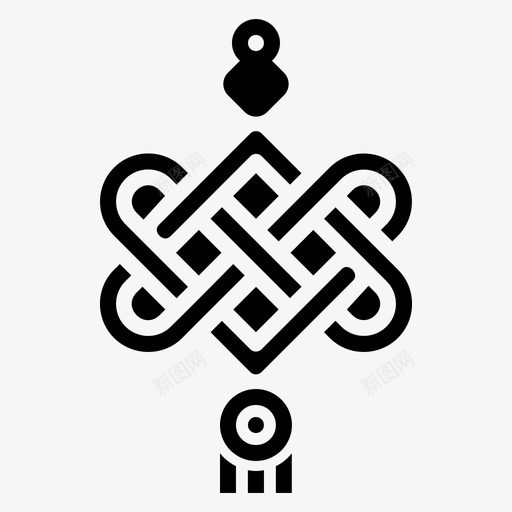 中国结护身符装饰图标svg_新图网 https://ixintu.com 中国 中国结 护身符 新年 节日 装饰 铭文