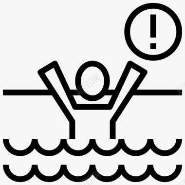 溺水救助海洋图标图标
