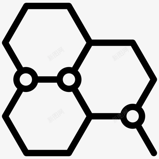 化学六边形有机图标svg_新图网 https://ixintu.com 六边形 化学 有机 科学