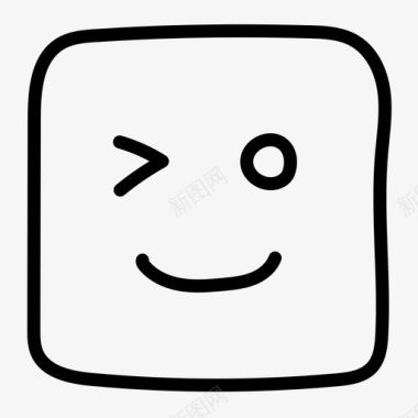 表情符号眨眼快乐图标图标