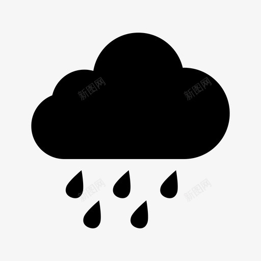大雨气候云彩图标svg_新图网 https://ixintu.com 云彩 多雨 大雨 天气 天气坚实 气候