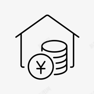 抵押贷款房子日元图标图标