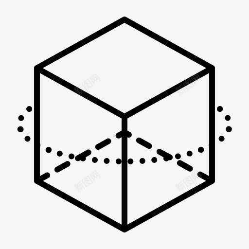 立方体三维几何图标svg_新图网 https://ixintu.com 三维 几何 数学 立方体 轮廓