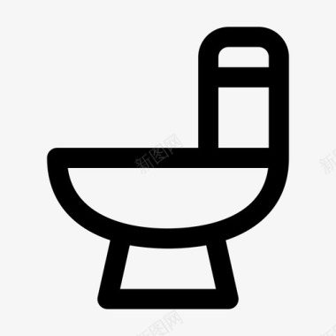 卫生间浴室抽水马桶图标图标