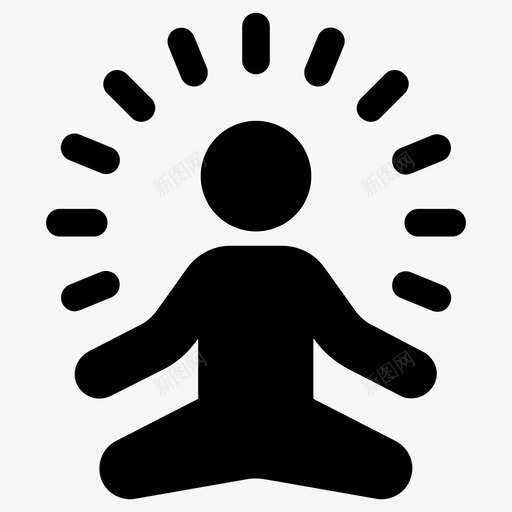 冥想冷静放松图标svg_新图网 https://ixintu.com 冥想 冷静 放松 瑜伽