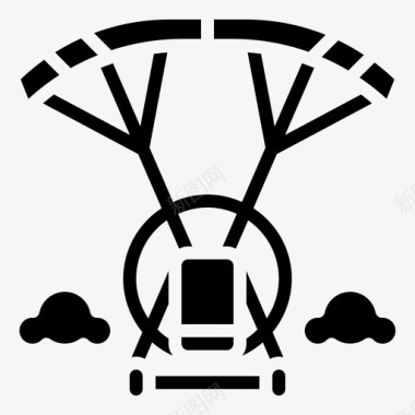 动力降落伞汽车运输图标图标