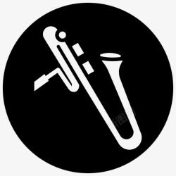 黑铜色喇叭复古小号大号低音提琴音乐图标高清图片