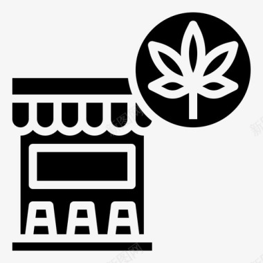 休闲大麻商店毒品医疗保健图标图标