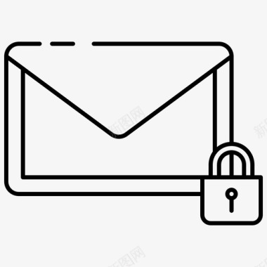 加密电子邮件加密锁定图标图标