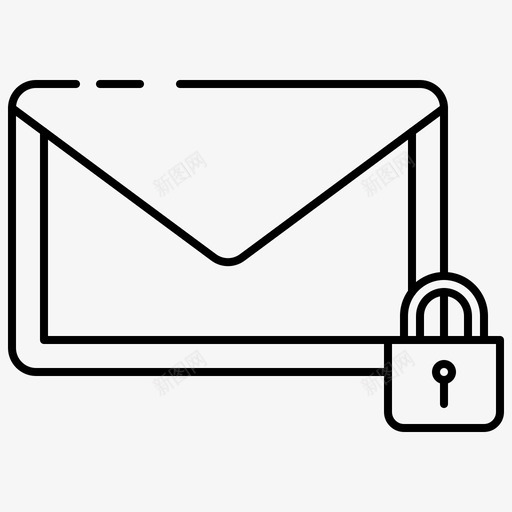 加密电子邮件加密锁定图标svg_新图网 https://ixintu.com tanahcon 保护 加密 安全 电子邮件 锁定 黑白