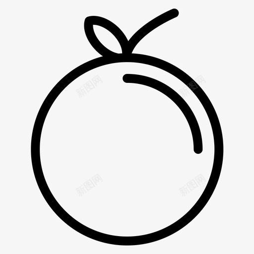 桃食物水果图标svg_新图网 https://ixintu.com 水果 粗体 线条 食物