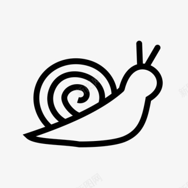 宠物蜗牛动物动物群图标图标