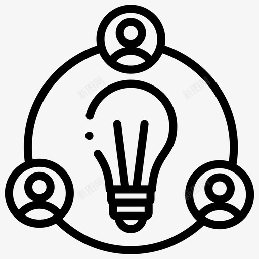 创意灯泡通信图标svg_新图网 https://ixintu.com 创意 工商管理 灯泡 网络 虚线 通信