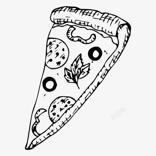 披萨片快餐块图标svg_新图网 https://ixintu.com 快餐 披萨片