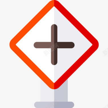 十字路口信号灯和禁令平坦图标图标