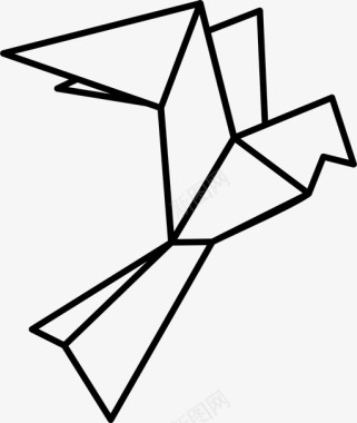 折纸动物鸟图标图标
