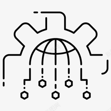 齿轮球形设置图标图标