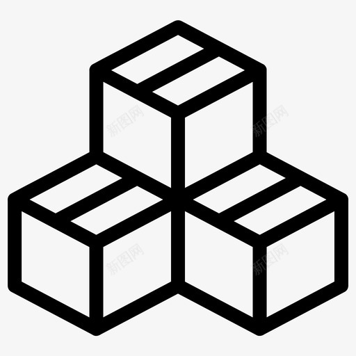 产品盒子纸箱图标svg_新图网 https://ixintu.com 产品 包装 方块 电子商务 盒子 纸箱