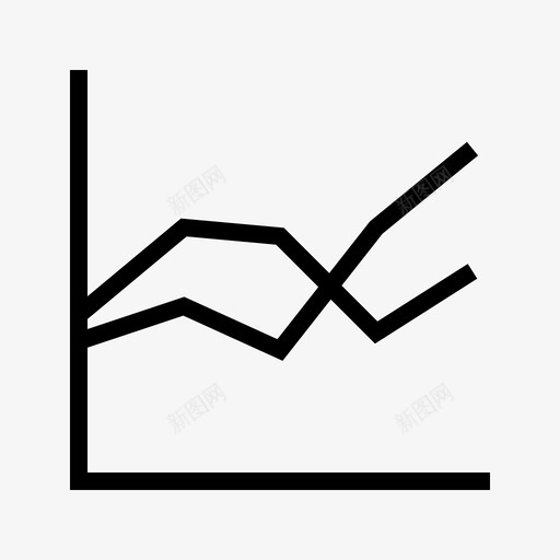 折线图比较报告图标svg_新图网 https://ixintu.com 字形图和图表 折线图 报告 比较 销售