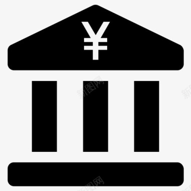 银行日本银行日元图标图标