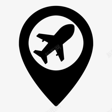 旅行地图针飞机图标图标