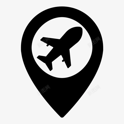 旅行地图针飞机图标svg_新图网 https://ixintu.com 世界各地 地图针 旅行 暑假1 航运 飞机