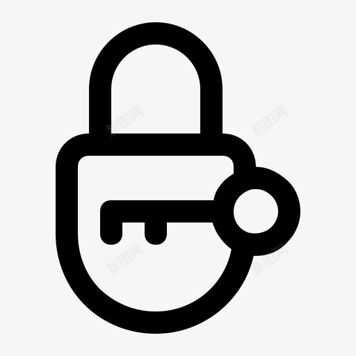 解锁钥匙挂锁图标svg_新图网 https://ixintu.com 安全 挂锁 解锁 钥匙