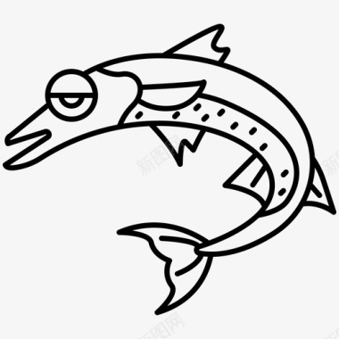 鱼梭鱼渔业图标图标