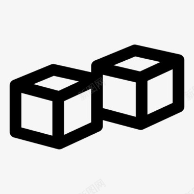 立方体方块建筑图标图标
