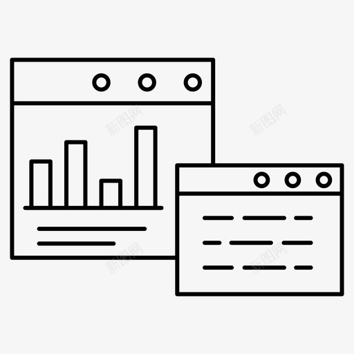 网站图表信息图标svg_新图网 https://ixintu.com 业务 互联网 信息 图表 概念 细线 网站