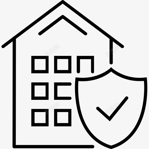 建筑防护可靠性图标svg_新图网 https://ixintu.com 可靠性 安全性 建筑 自然灾害 防护
