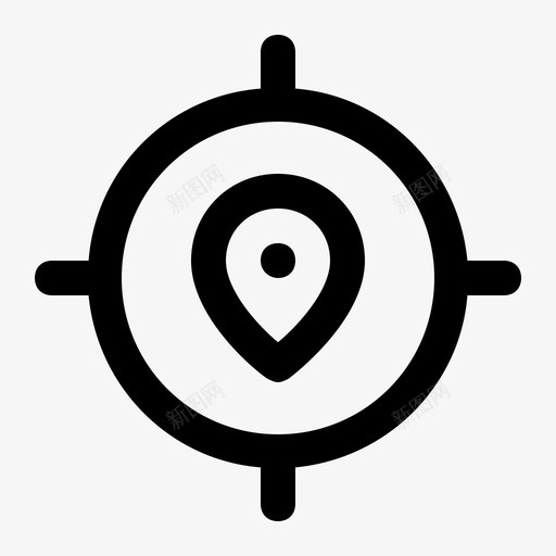 位置目标十字准线图标svg_新图网 https://ixintu.com 位置 准线 十字 地图 导航 方向 查找 目标