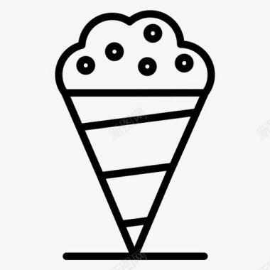 冰淇淋筒冰淇淋餐厅和酒吧常规系列19图标图标